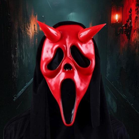 Diabolská maska na tvár pre dospelých Horor Krik Duch Maska na celú tvár na Halloween Maškarný večierok Kostým Cosplay Rekvizita