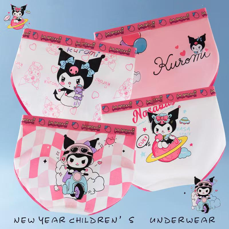 Pure Cotton Cartoon Boxer Briefs for Girls - Toddler to Pre-Teen Sizes
