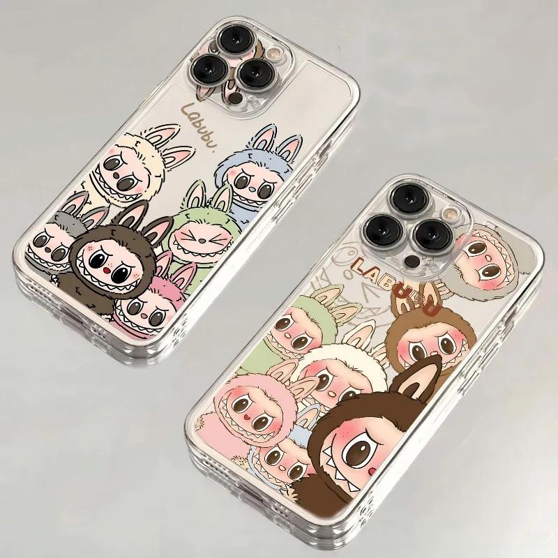 

Мультяшный Милый Labubu Чехол для Телефона для iPhone 16 15 14 13 12 11 Pro Max Mini X XS 7 8 Plus 16E Противоударный Прозрачный Чехол Fundas For iPhone 16 Pro