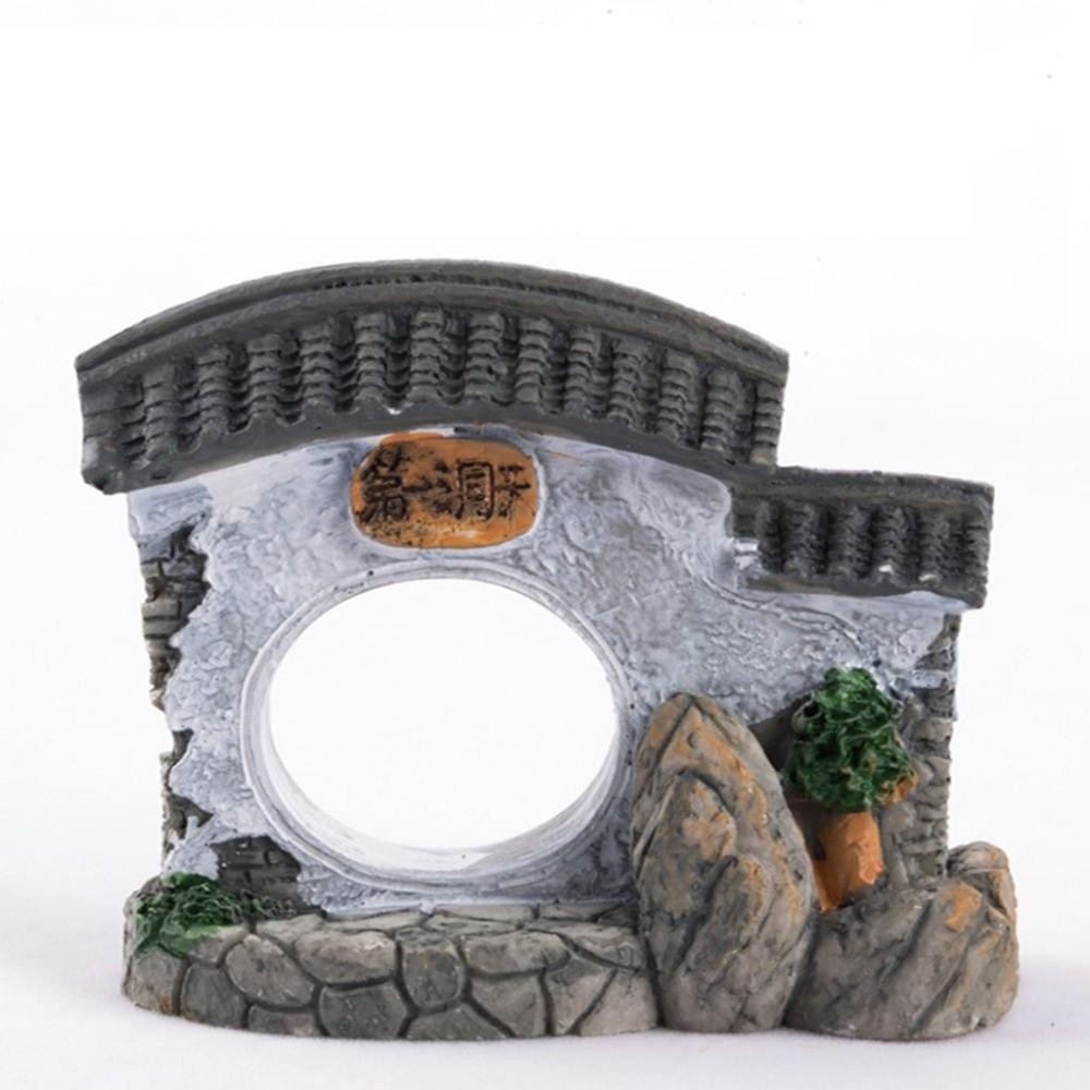 Realstic 1 pcs DIY Crafts Tradiational House Model Scene Statue Bonsai Decor Figurines