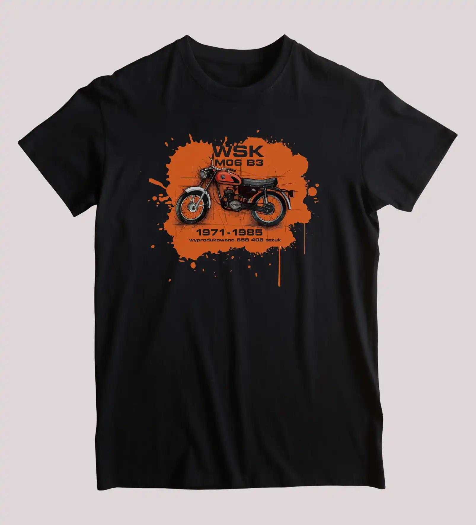 

Swiss WSK M06 B3 Classic Motorcycle TShirt Summer Cotton Short Sleeve ONeck Mens T Shirt New S3XL 4XL