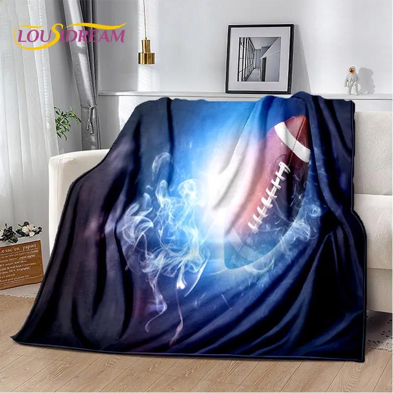 American Football Rugby Soft Plush Blanket,Flannel Blanket Throw Blanket for Living Room Bedroom Bed Sofa Picnic Cover Kids Warm