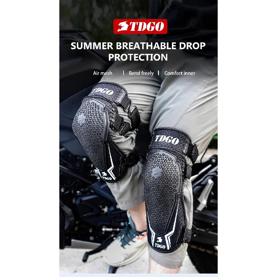 Ginocchiere Traspiranti in Rete per Moto per la Guida Estiva - Protezioni Regolabili con Design Ammortizzante, Leggere e Ventilate