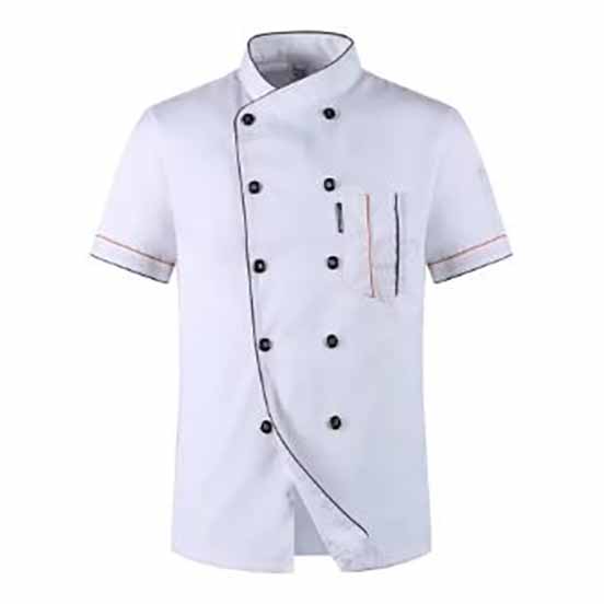 Kochjacke Kurzarm Kochmantel Barista Baker Arbeitsuniform Kellner Restaurant Hotel Kleidung