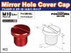 POSH 000806-02 Motorcycle Supplies, Aluminum Colored Mirror Hole Cover Cap (1 Piece), M10-P1.25, Positive Screw, 1 Piece, Red