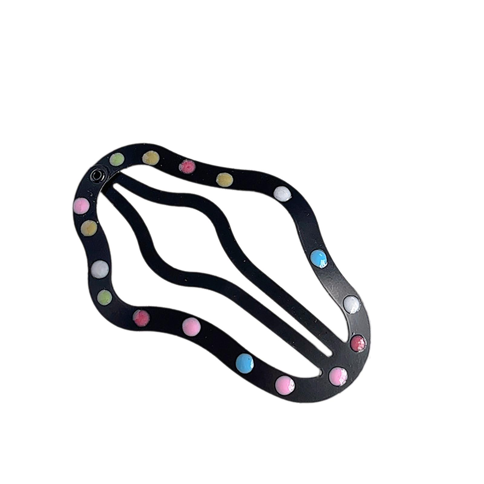 

Красочные точки шпильки для волос Harajuku Girl заколка для волос серебристо-черного цвета челка хвост косички заколка для волос для женщины девушки подарок чёрный