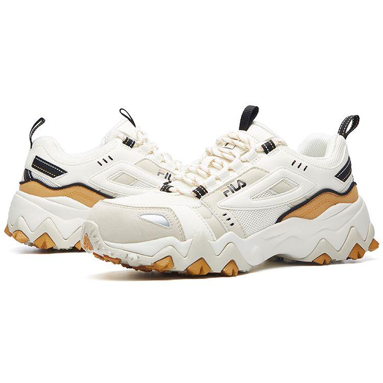 Fila Fellow Mesh Fabric Sports Comfortable Shock Absorption Wear-Resistant Breathable Low-Top Casual Shoes Women Sneaker White Yellow F12W041112FSY
