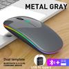 LED Wireless Mouse Rechargeable Silent Bluetooth-compatible Mouse Portable Dual Mode Computer Mice for Laptop Desktop MacBook