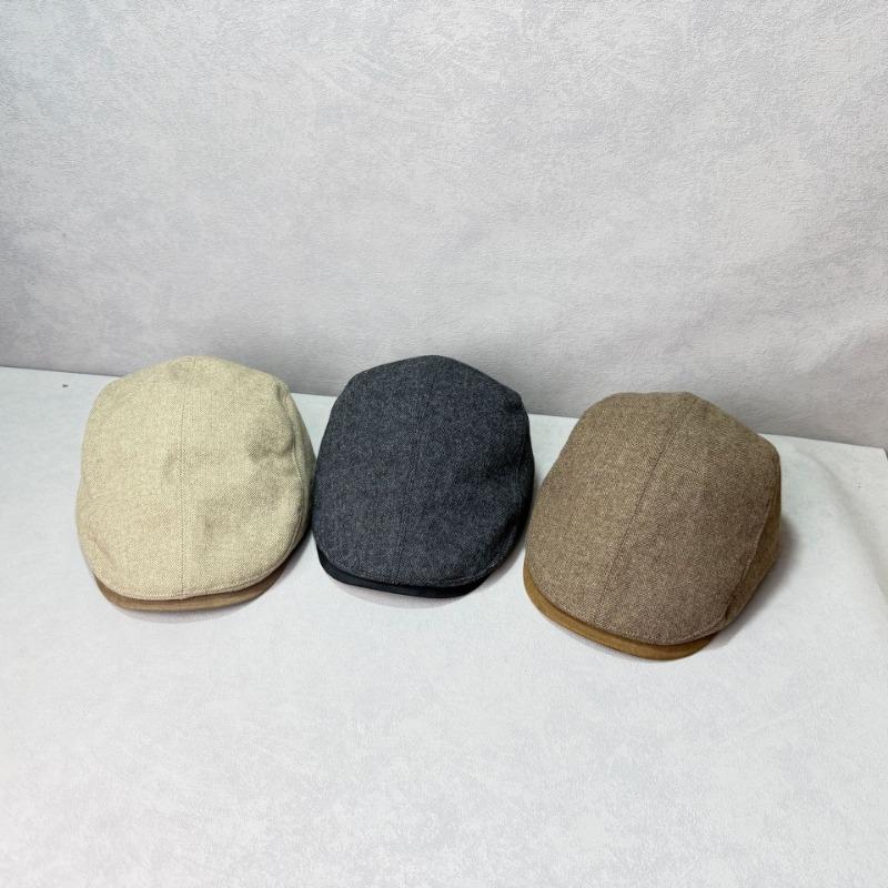 Early Autumn Winter Wool Men's Beret Plaid Cap Women's British Retro Forward Hat Tide