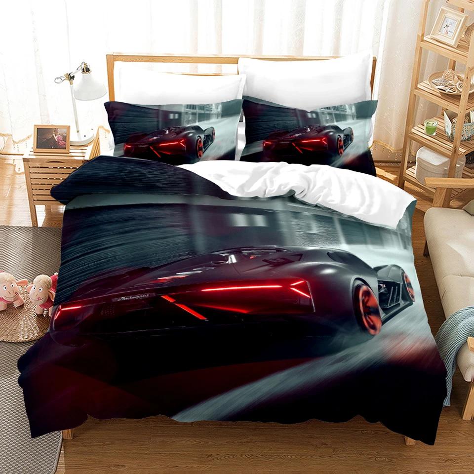 Sports Car Luxury Bedding Set Down Duvet Bedroom Bed Cover Single and Double King Size Quilt Cover Home Textiles 2/3pcs