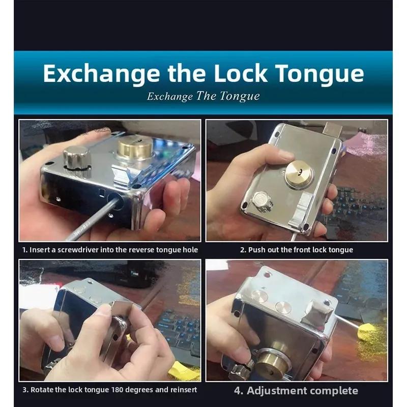 Exterior Gate Lock Stainless Steel Copper Lock Left Open With Security Prevent Theft Gate Lock Exterior Gate Lock For Doors