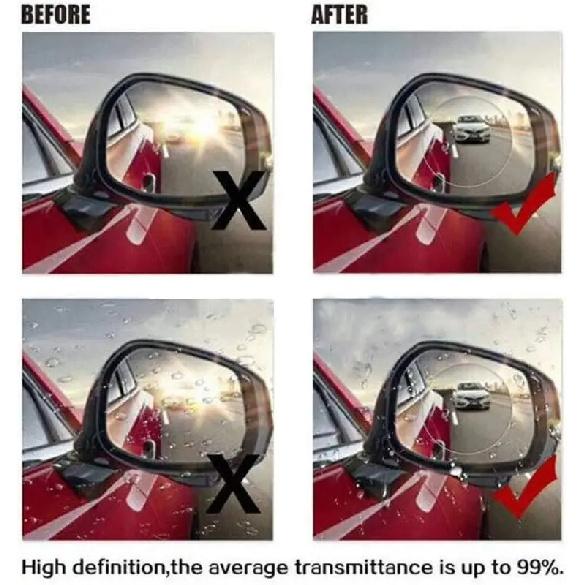 Car Stickers Rainproof Film For Car Rearview Mirror Car Rearview Mirror Rain Film Clear Sight In Rainy Days 4PCS