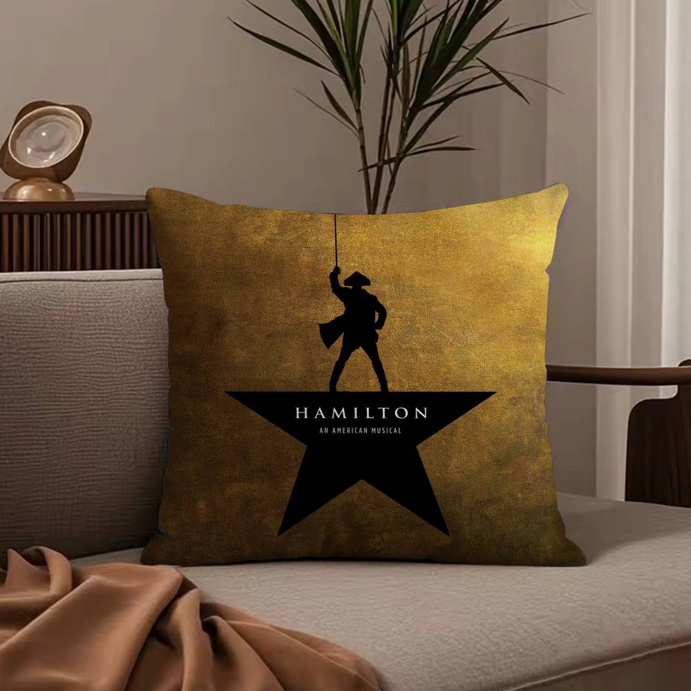 Hamilton-ES Musical Play Pillow Case Anti-dustmite Pillowcase Invisible zipper silky short plush Sofa cushion cover 30X30cm