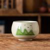 Yuanshan Ru Kiln Teacup Master Cup Light Luxury Retro High-end Business Gifts Ceramic Bubble Cup Souvenir