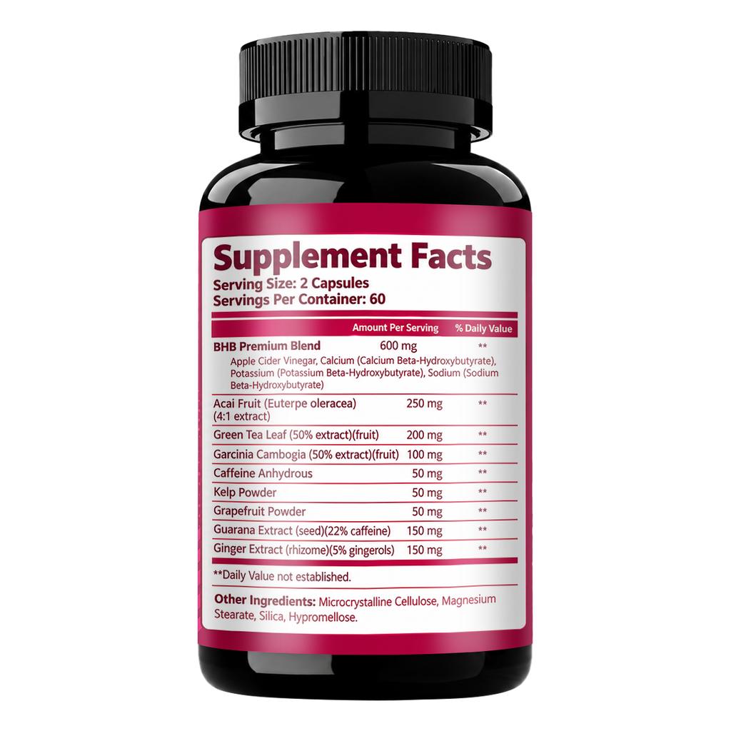 Apple Cider Vinegar Complex Capsules – with Green Tea Extract, Garcinia Cambogia, Ginger, and Capsaicin – Plant-Based Dietary Supplement