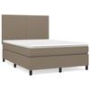 Maison Exclusive - Sommier à lattes de lit avec matelas Taupe 140x200 cm Tissu