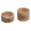 Wood Candle Holder with Pentacle Pattern for Board Game Enthusiasts Wood Tarot Themed Candle Stand for Tarot Enthusiasts