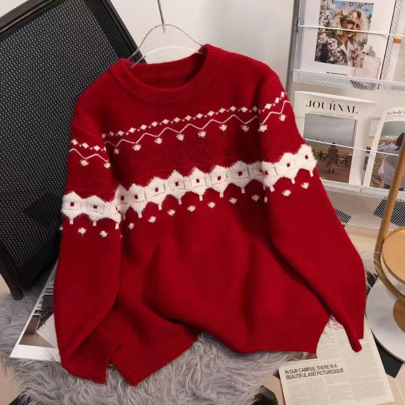 Gentle Thick Versatile Loose and Lazy Base Sweater for Autumn and Winter Knitted Top for Women