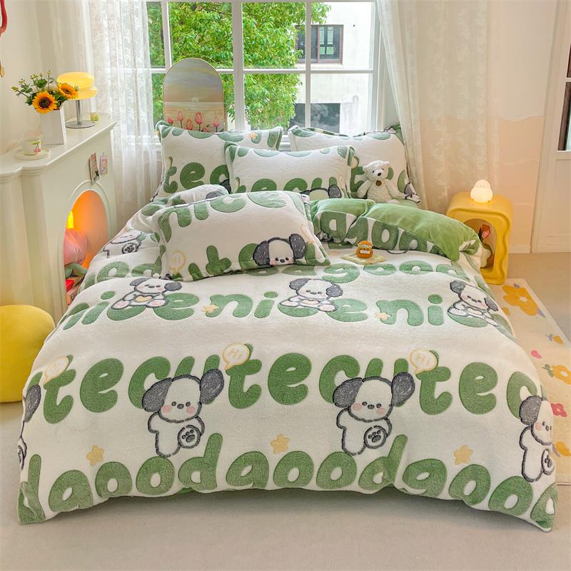 Rosa Dickes Fleece Blume Bettbezug Für Mädchen Winter Warm Flanell Bettdecke Bezug 1 Stück 150 cm Größe Mädchen Bettwäsche Funda Nordica Cama