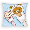 Cute Cartoon Rilakkuma Kawaii Bear Pillow Case Sofa Living Room Bedroom Headboard Backrest Cushion Square Cushion Nap Time
