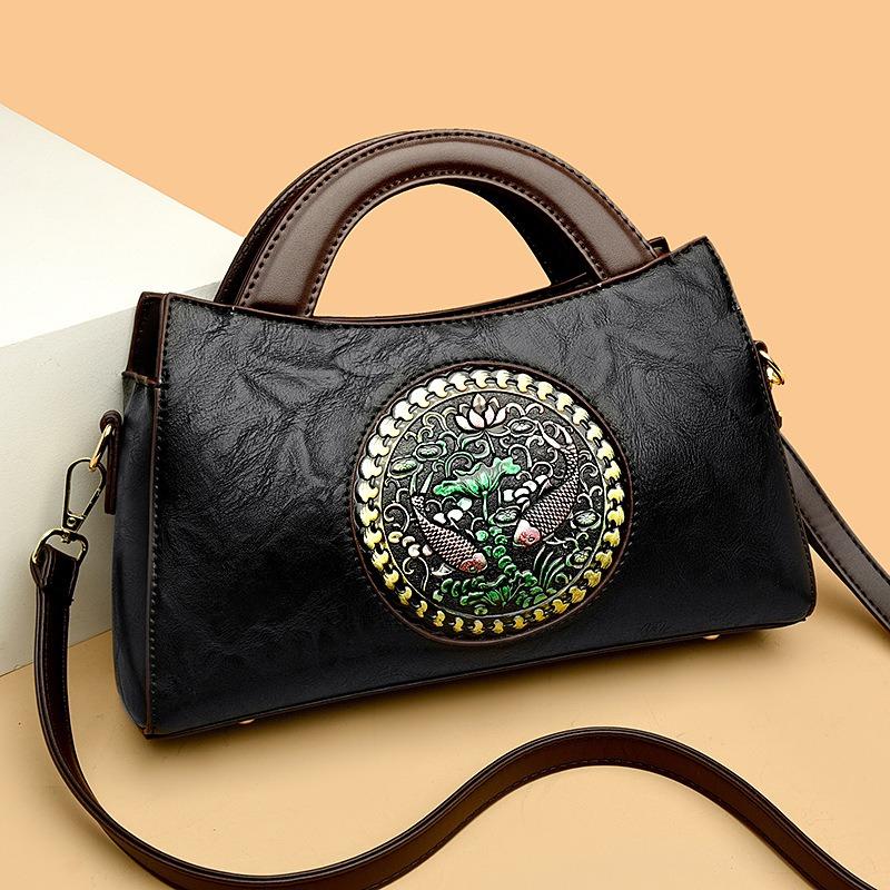 Women's bag new literary splicing fashion women's saddle bag portable shoulder messenger bag