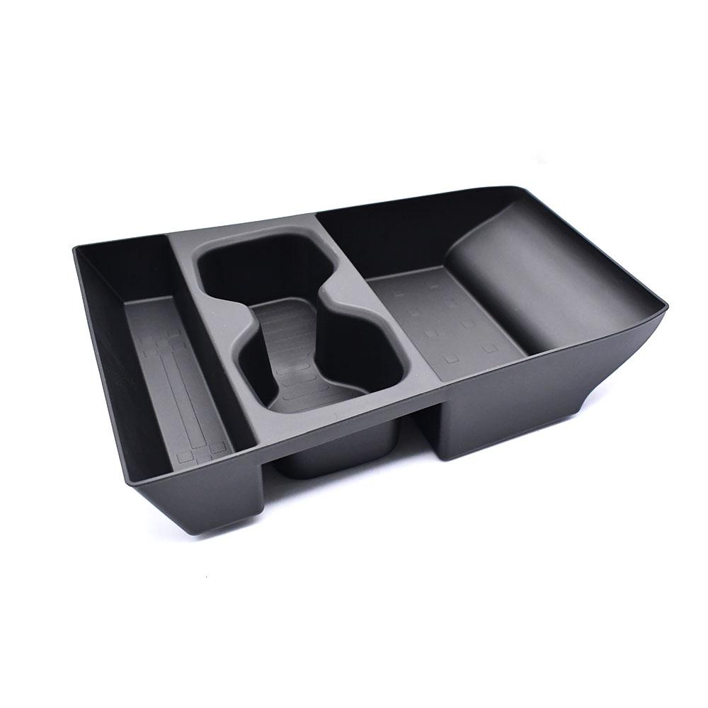 for Hyundai Santa Fe 2025 2025 Central Lower Layer Storage Box Cup Holder Anti Dirt Pad Black TPE Silicone Organizer Tidying