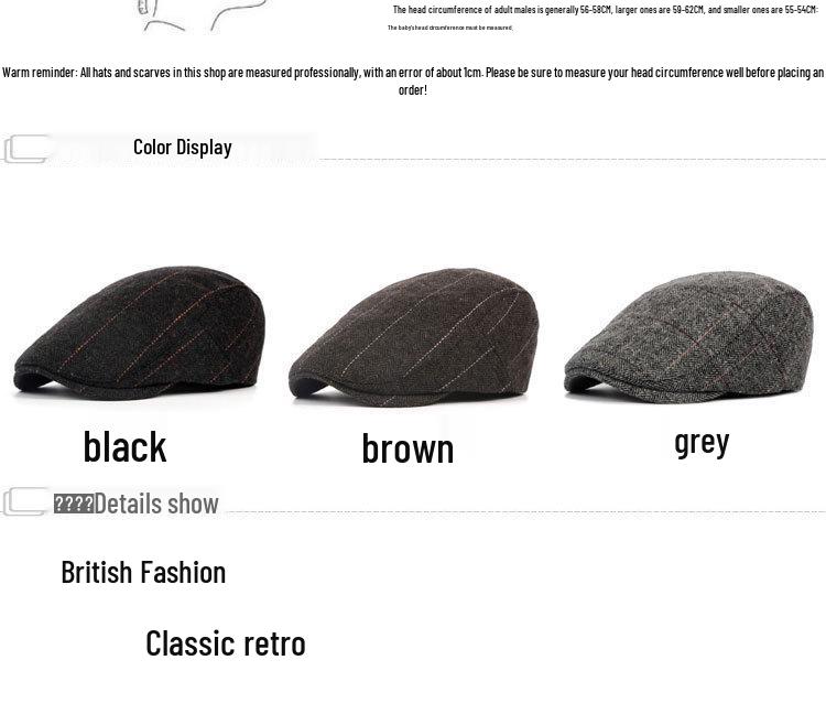 Classic Plaid Wool Beret: Autumn/Winter Flat Cap for Men & Women