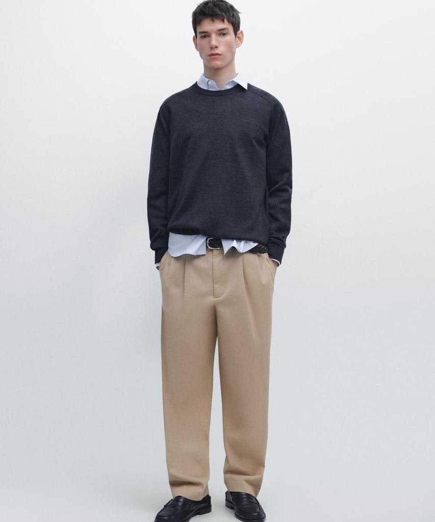 Masimodutti 100% Merino Wool Round Neck Knit Sweater