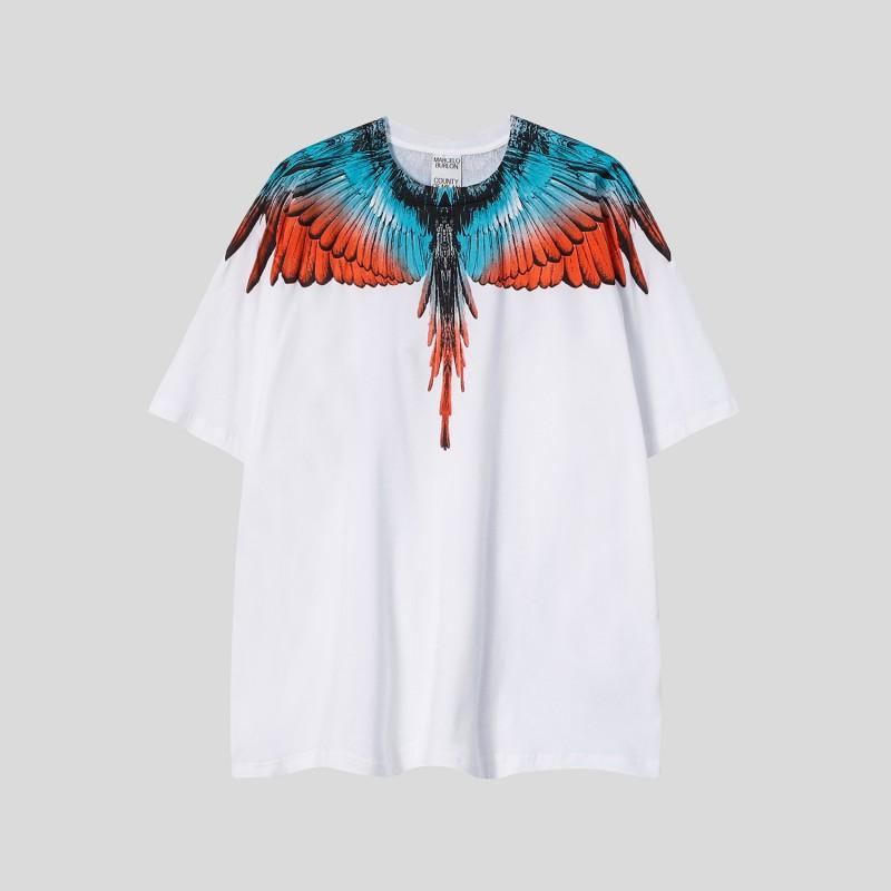 MB Gradient Wings T Shirt Men Women Loose Casual Short Sleeve Tee