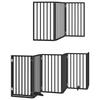 9 Piece Foldable Dog Gate with Door Black 450 cm Poplar Wood