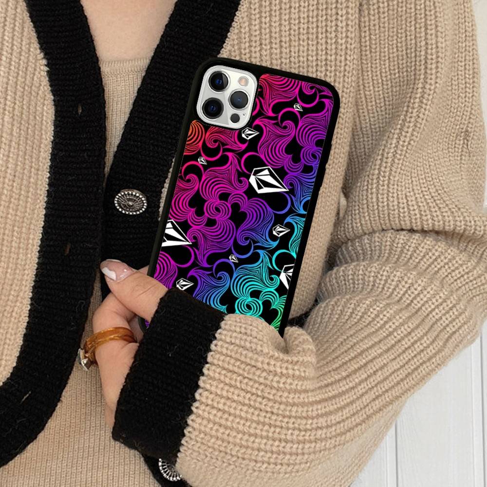 V-Volcom LOGO Fashion For IPhone 17 16 15 14 13 12 11 Pro Max Plus Shockproof PC+TPU Phone Back Cover