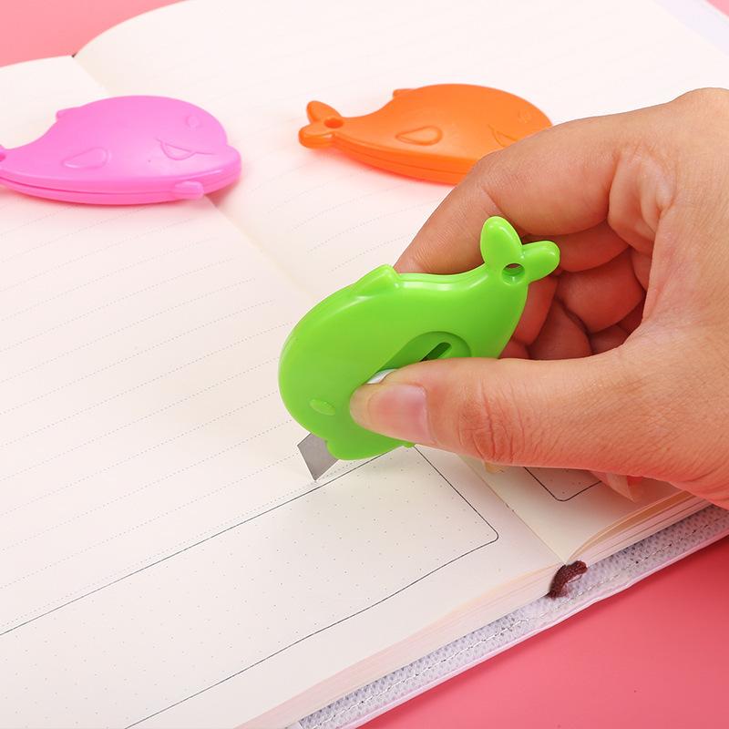 Mini Cartoon Art Knife Small Portable Unpacking Knife Carrot Dolphin Whale Art Paper Knife Student Knife