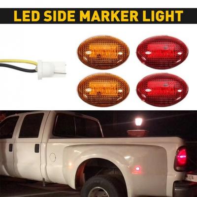 For 1999-2010 Ford F350 F450 Amber/Red Side Fender Marker Dually Bed LED Light V