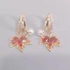 Koreanische Trend Zirkon Red Maple Leaf Imitation Perle Baumeln Ohrringe für Frauen Mode-Statement Gold Farbe Ohrring Schmuck
