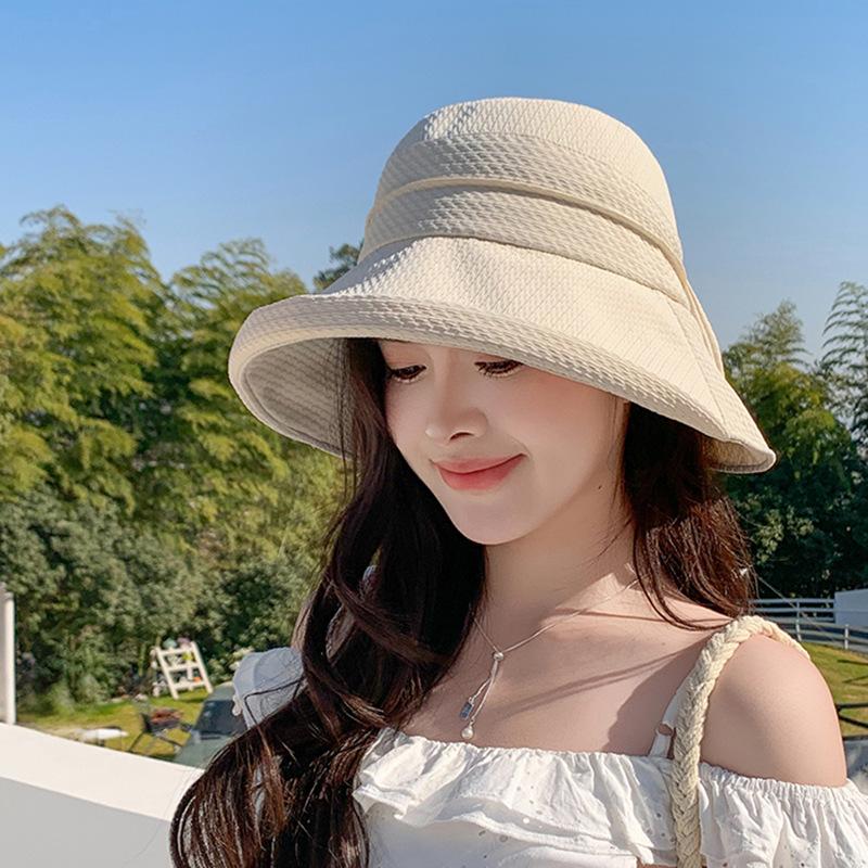 

Women s Japanese Style Temperament Rolled Edge Fisherman Hat with Bowknot Outdoor Sun Protection Wide Brim Small Face Effect Sunshade Hat чорний