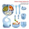 Silicone Baby Dining Set: Plate, Bib, Bowl & Spoon - Bear Design Tableware for Infants