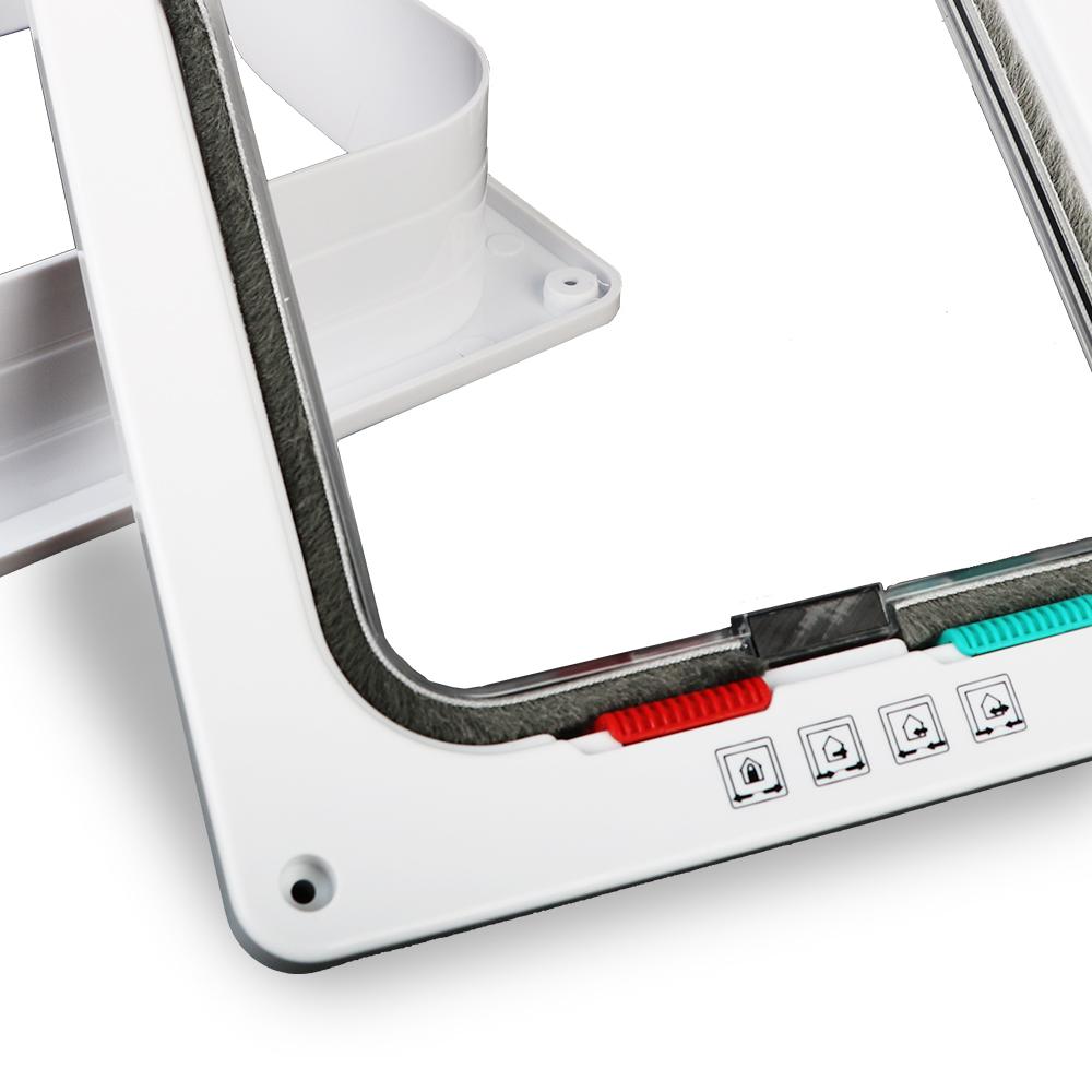 With 4 Way Lock Security Flap Door For Dog Cat Kitten Cat Puppy Safety Gate Smart Pet Door ABS Plastic Dog Cat Flap Door Small Pet Supplies