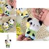 Sunflower Panda Plush Pendant Keychain With Short Plush Fabric For Gifts And Accessories