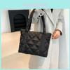 Fashionable Street Style Large Grid Cotton Tote Bag Women Winter Casual Shoulder Bag