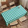 2D Flat Banner Tablecloth 2D Plane 1pc Pack Rectangular Party Tablecloth for Kitchen Indoor Blue Green White Checkered Square Pattern Rectangular Part