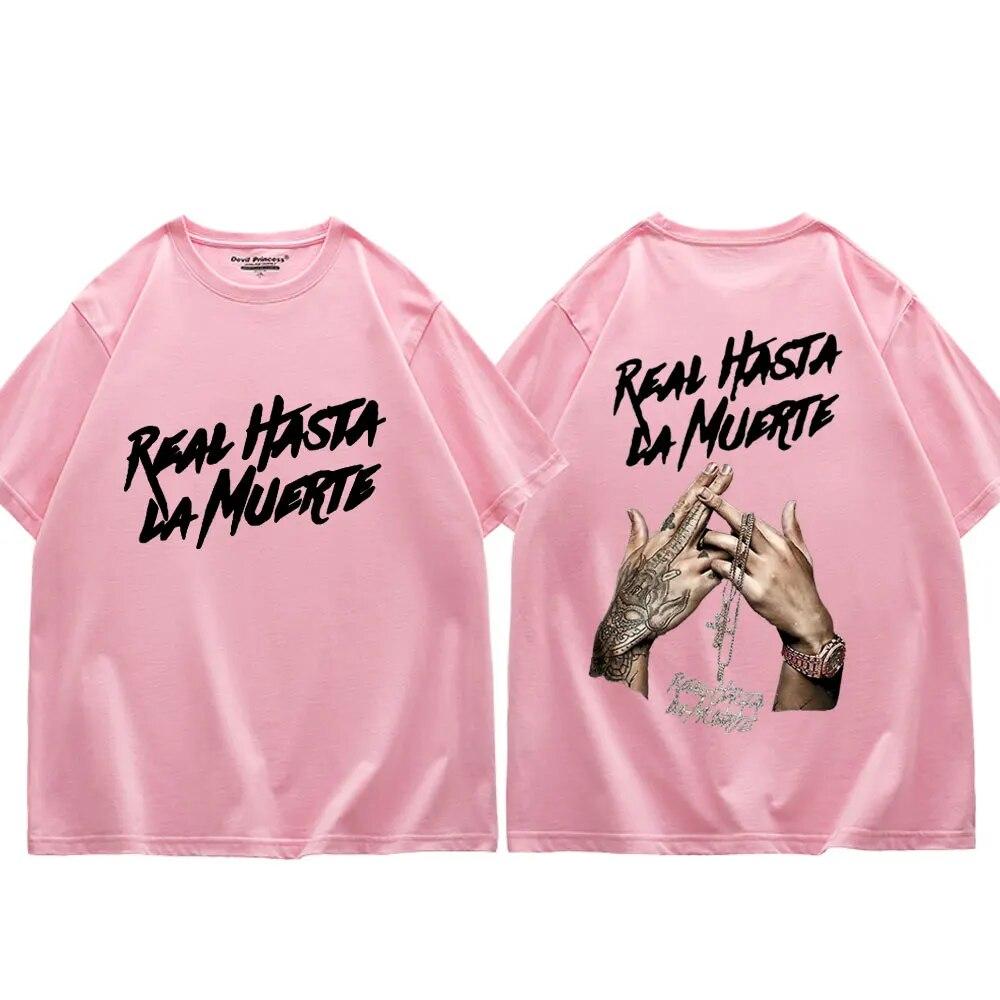 Rapper Anuel Aa Hudební album Real Hasta La Muerte Potisk Tričko Módní trend Hip Hopové tričko Vysoce kvalitní bavlněná trička Unisex