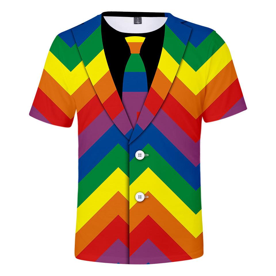 T-shirt a maniche corte con stampa cravatta effetto completo finto, elegante T-shirt formale