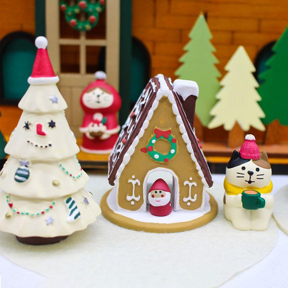 Cartoon Resin Christmas Tree Ornament Mini Zakka Christmas Tree Model Desk