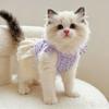 Thin Breathable Pet Cat Dog Dress Floral Pattern Pet Clothing Pet Princess Skirt  For Small Dogs