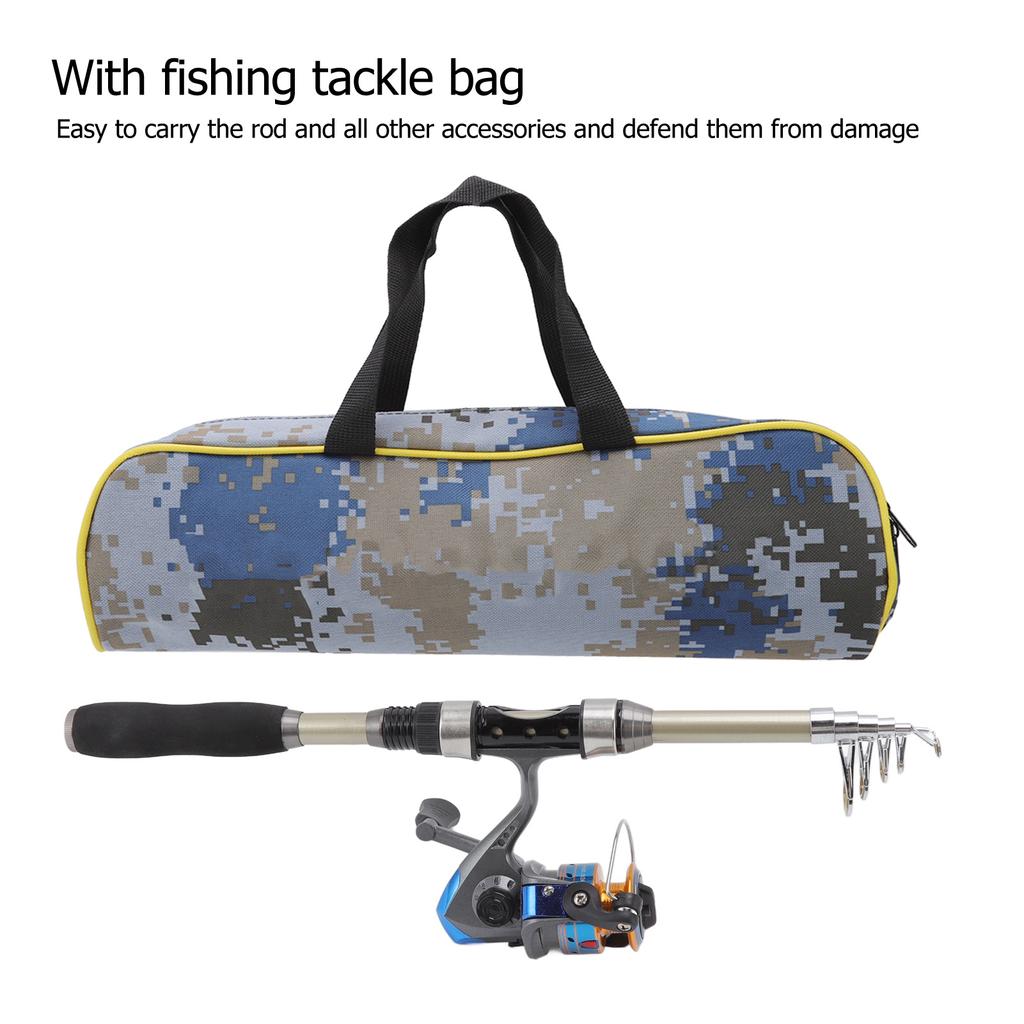 Fishing Pole Kit Carbon Telescopic Portable Durable Lure Rod Set with Fishing Reels Fish Bait for Beginner Professional