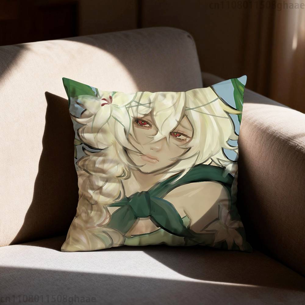 Run Kingdom White lily CCookie Pillow Case Antidustmite Pillowcase Invisible zipper silky short plush Sofa cushion cover