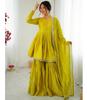Women Bollywood Mal Chanderi Salwar Suit Indian Designer Salwar Kameez Sharara Set Dress