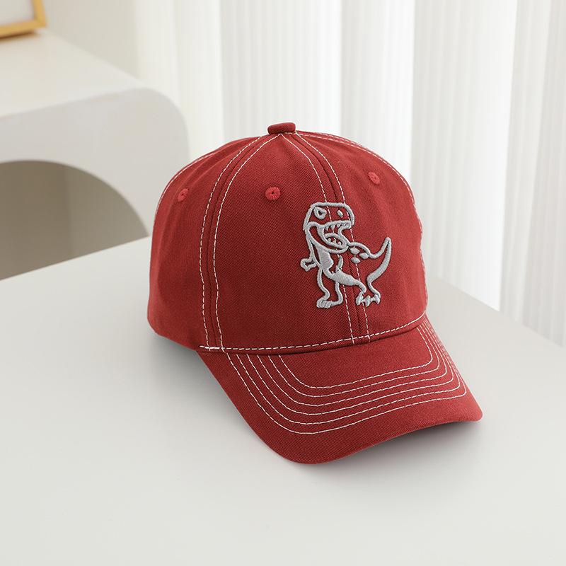 Frühlings Dino Stickerei Kinder Entenschnabel Kappe: Stylische koreanische Baseballkappe für Jungen & Mädchen, lässiger Sonnenschutz