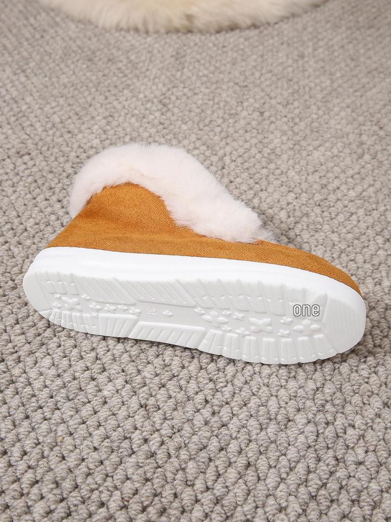 Women's Plus Size Fur-Lined Snow Boots - Cross-Border Winter Style, Short Tube, Thick Furry Cotton Warm Lining