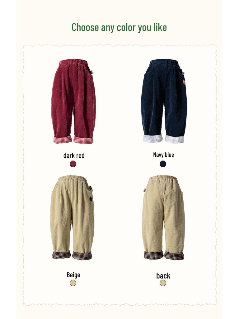 Winter 2025 Girls' Fleece-Lined Warm Casual Pants